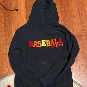 Baseball Lifestyle Black Hoodie for Kids